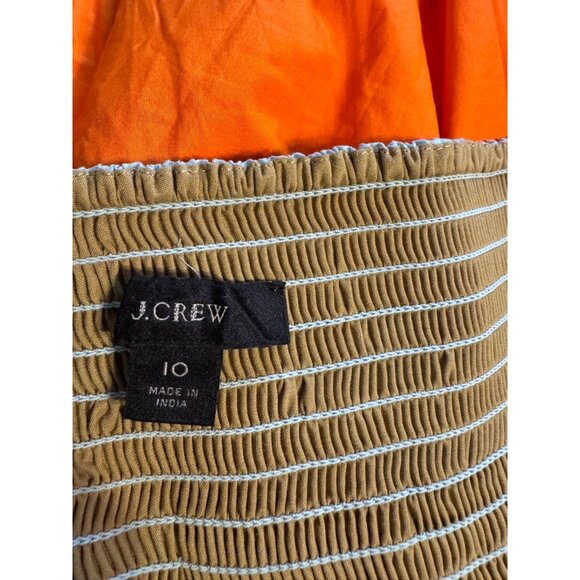 J Crew Midi Tiered Maxi Dress 10 Striped Cotton Smocked - Picture 7 of 11